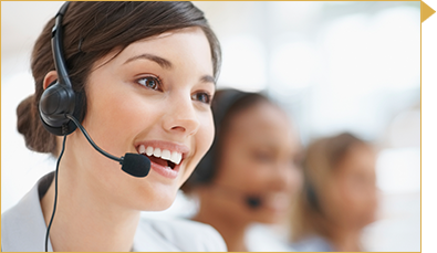 Headset representative assisting a caller